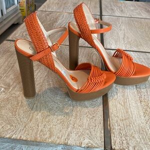 Orange size 11 Jessica Simpson heels sandals